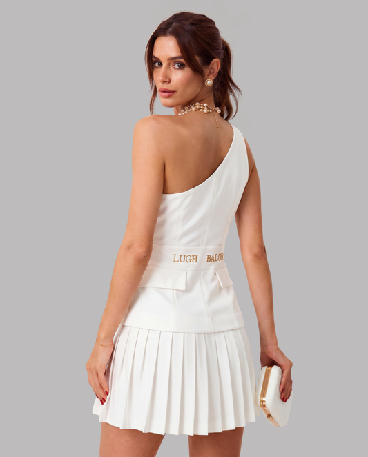 Bordeaux One-Shoulder Set (Ivory)