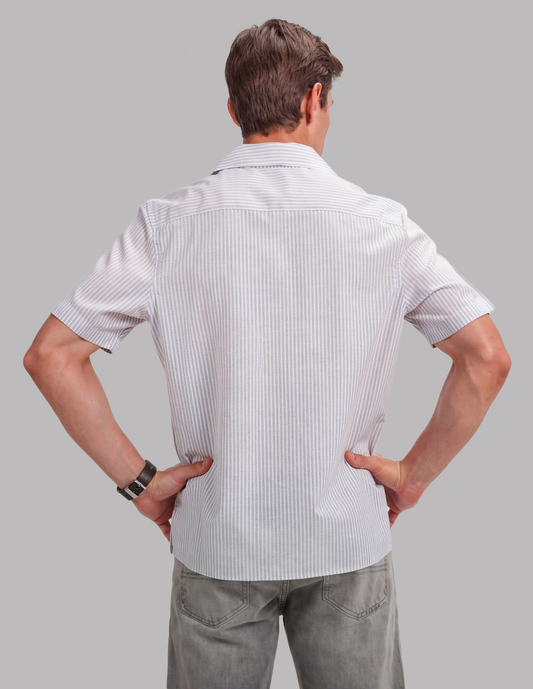 Striped Shirt with Embroidered Pocket