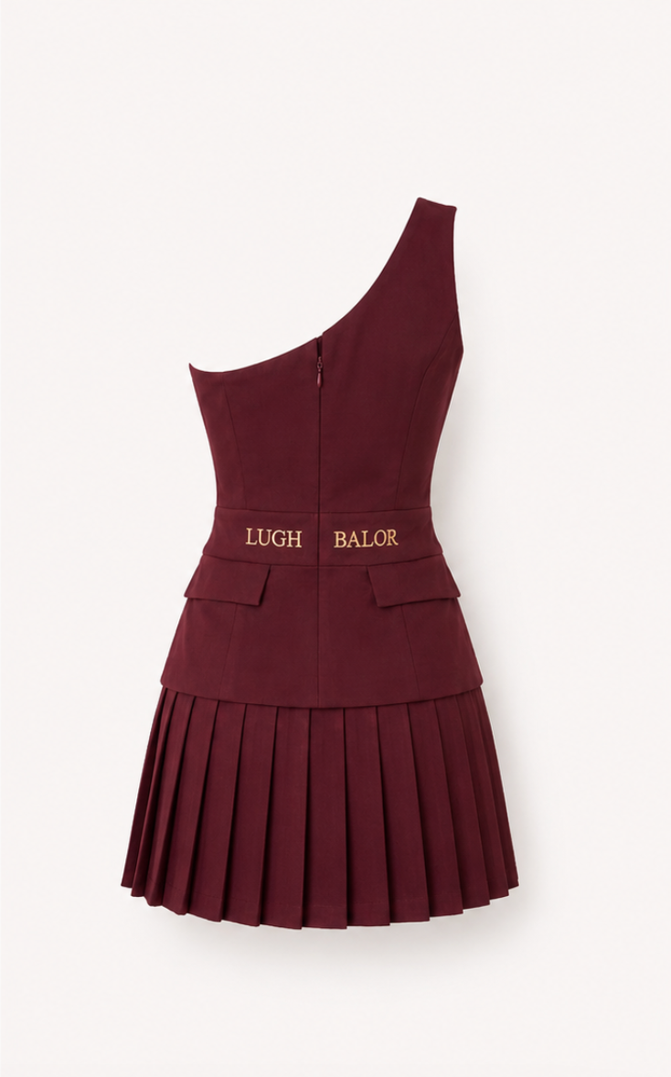 Bordeaux One-Shoulder Set