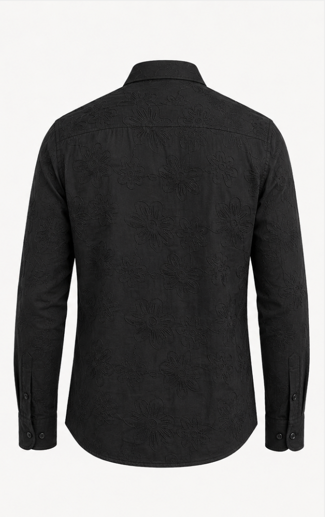 Black Tonal Embroidered Shirt