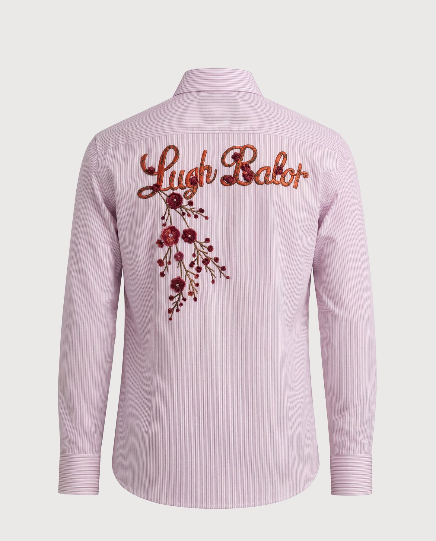 Striped Shirt with Floral Embroidery