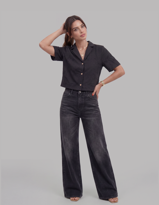 Half Sleeve Crop Shirt