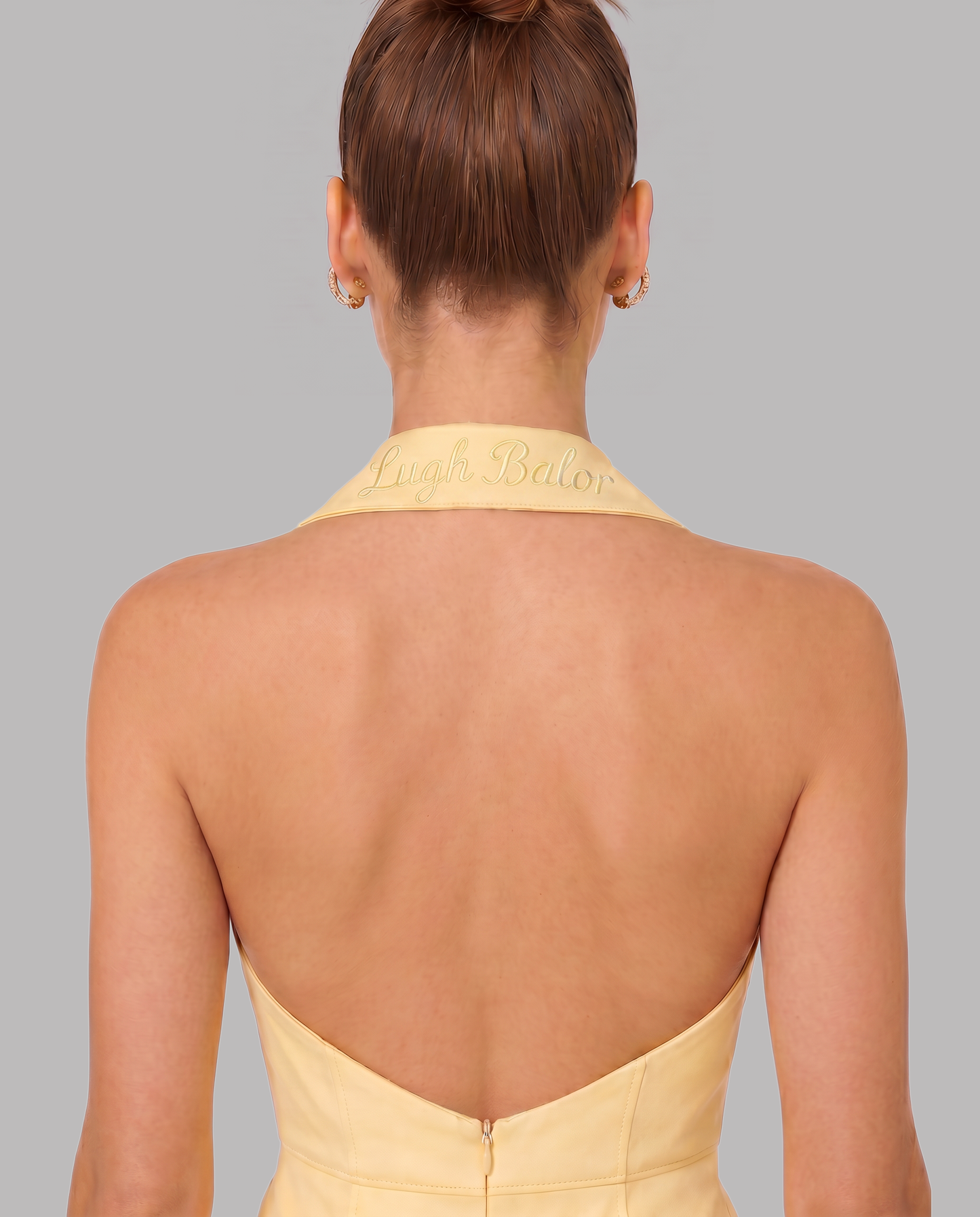 Butter Yellow Halter Dress
