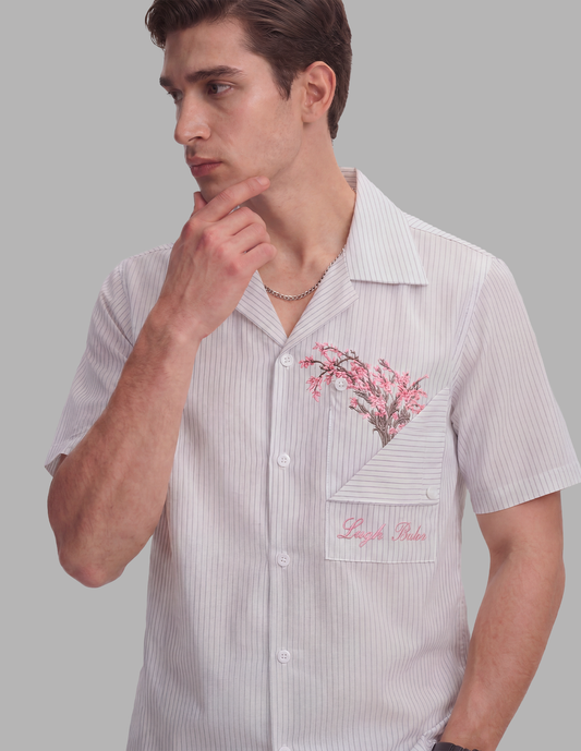 Striped Shirt with Embroidered Pocket