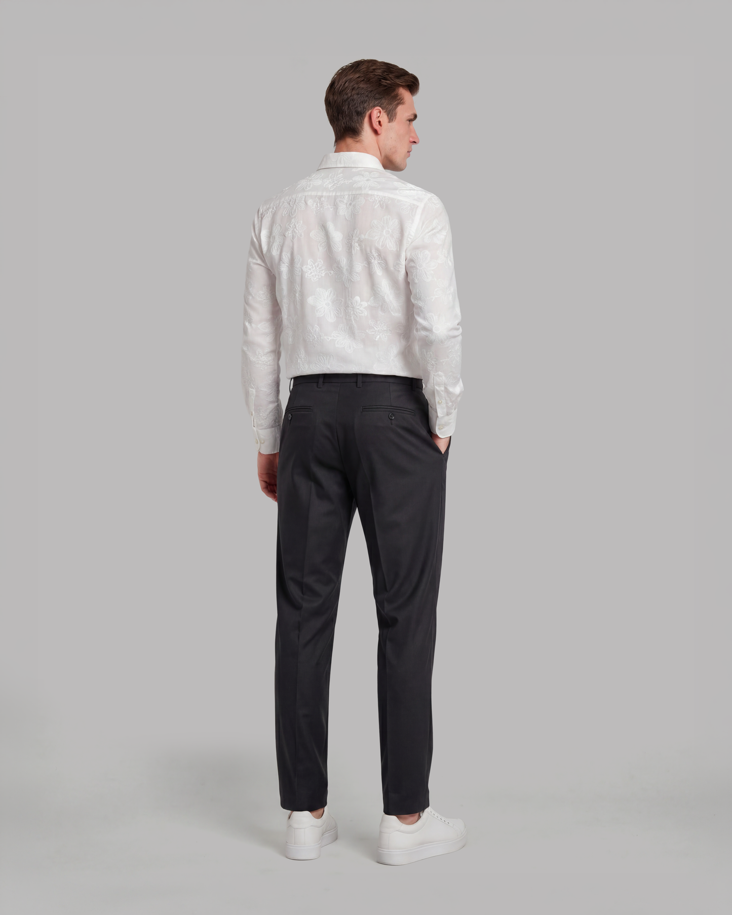 White Tonal Embroidered Shirt