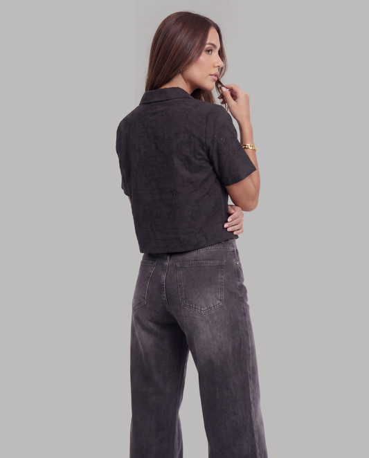Half Sleeve Crop Shirt