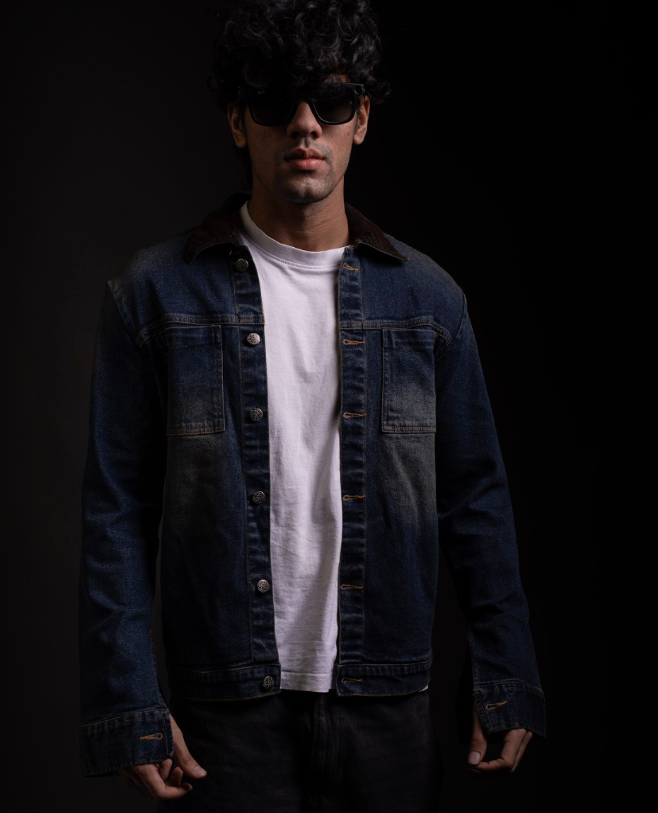 Corduroy Collar Denim Jacket