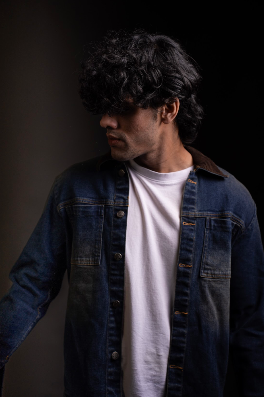 Corduroy Collar Denim Jacket