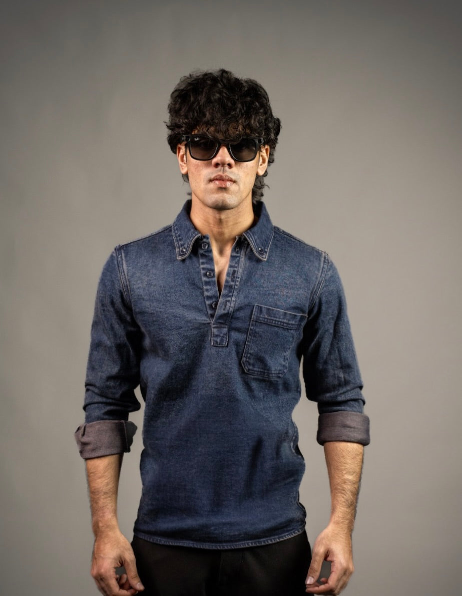 Vintage Wash Denim Polo