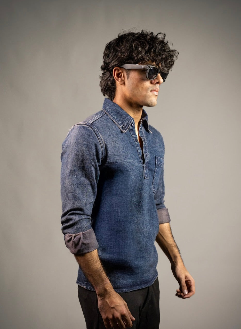 Vintage Wash Denim Polo