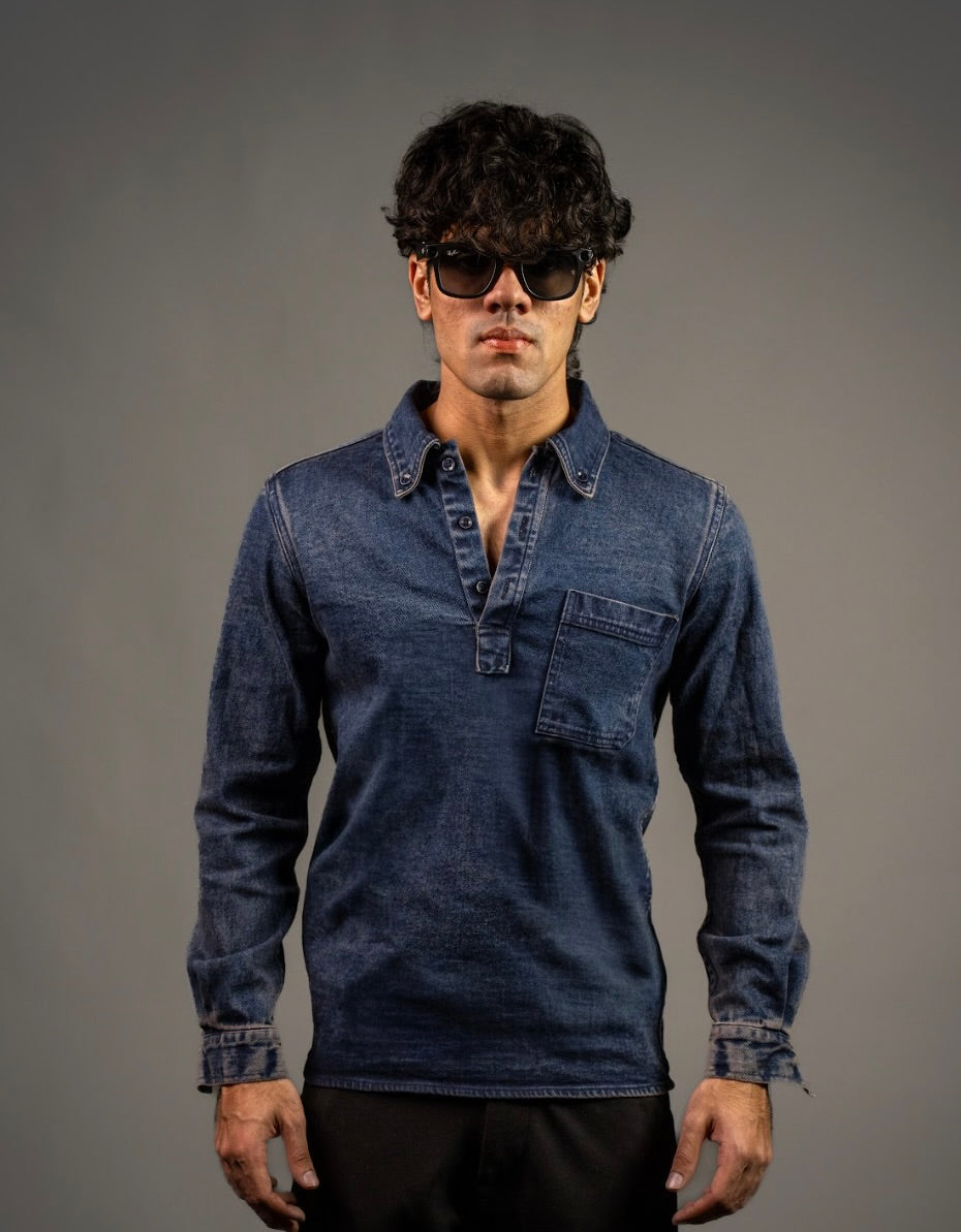 Vintage Wash Denim Polo