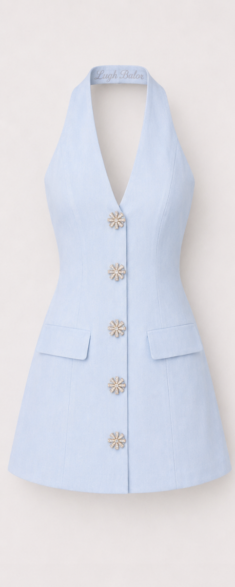 Powder Blue Halter Dress