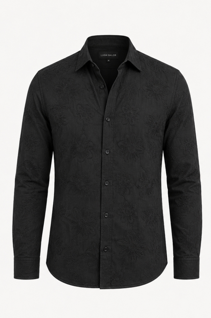 Black Tonal Embroidered Shirt