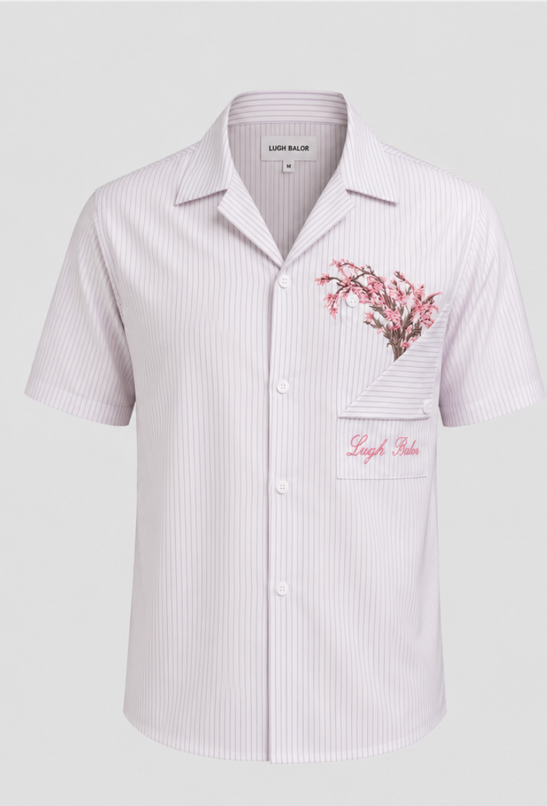 Striped Shirt with Embroidered Pocket