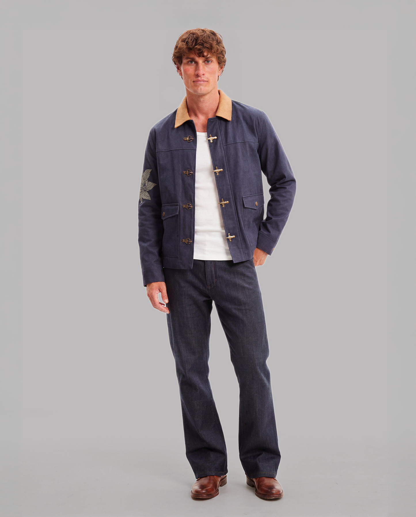 Navy Jacket with Toggle Closure