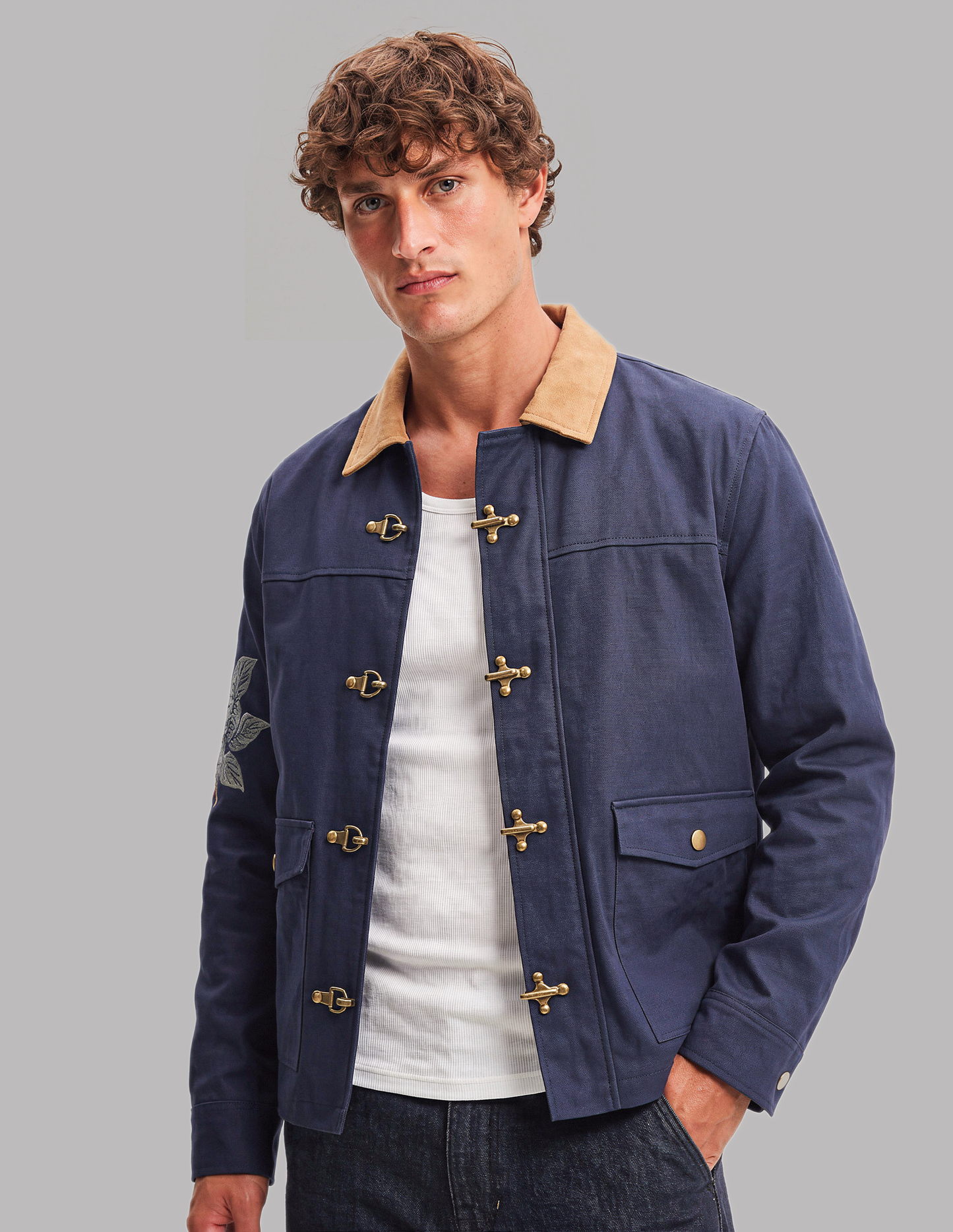 Navy Jacket with Toggle Closure
